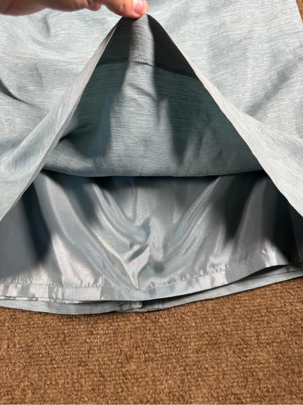 Vintage Linen and Silk Pencil Skirt Size 10 Zip up Light Blue Women's Formal - Picture 5 of 11